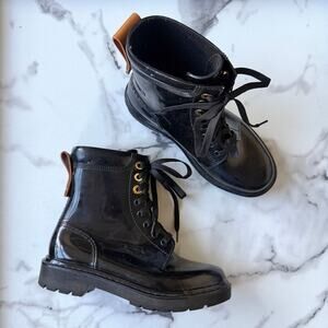 See by Chloé Florrie Black Lace-Up Rain Boots Size 35